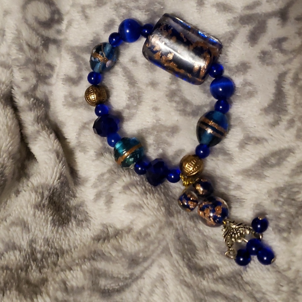 Blue glass bracelet